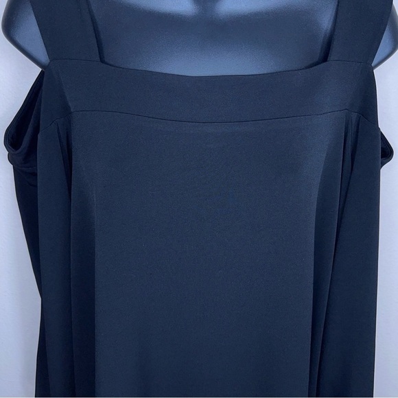 SIZE 22/24 WOMAN WITHIN BLACK STRETCH BLOUSE GOTH CUTOUT ACCENT PLUS - Picture 6 of 12